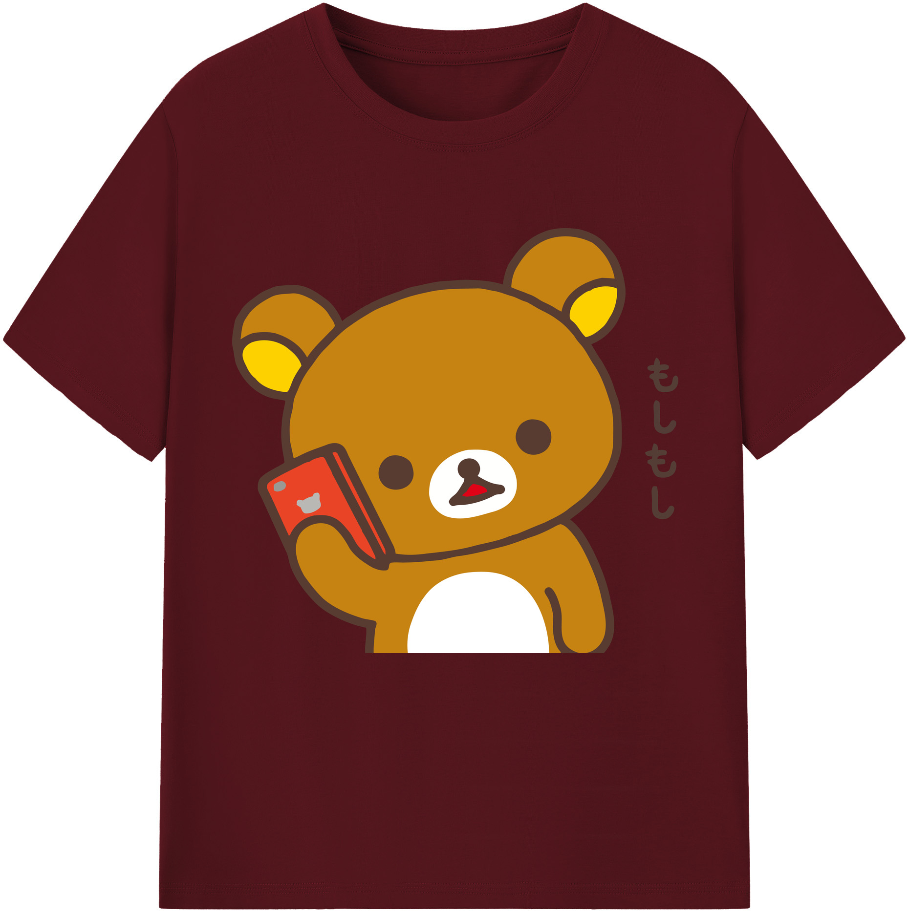 （画像用） リラックマ リラックマ キイロイトリ Rilakkuma Korilakkuma Kiiroitori 綿100％半袖Tシャツ（フロントプリント）